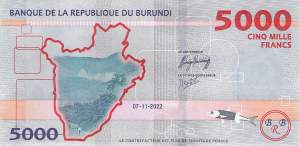 Burundi p58a 5000 Francs 2022